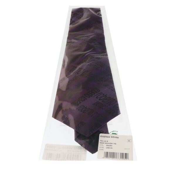 Roberto Cavalli ESZ022 D0253 Black/Violet Ikat Tie - Picture 3 of 4